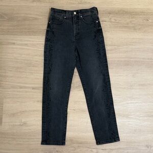 Express Slim Ankle Super High Rise Black Jeans